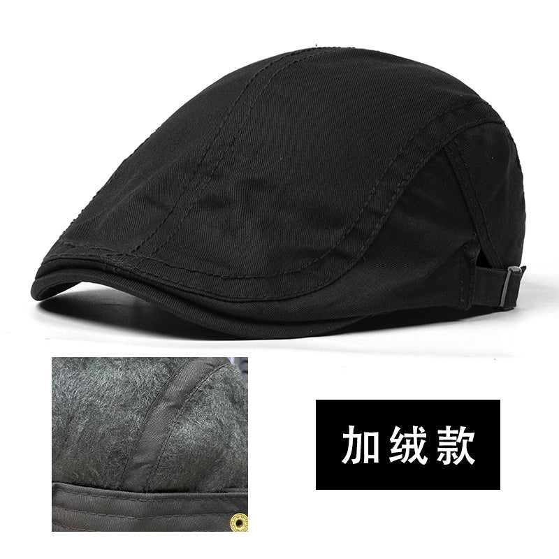British-style Pure Cotton Beret, Vintage Men’s Solid-color Cap With A Peak, Korean-style Women’s Painter’s Hat—wholesale For Fall And Winter.